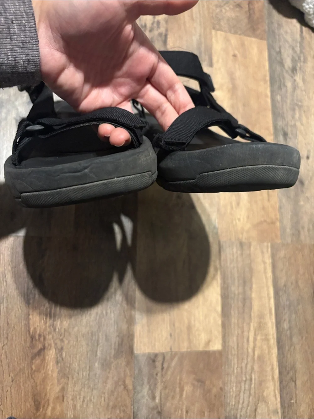 Teva Black Adjustable Sport-Strap Platform Sandals
